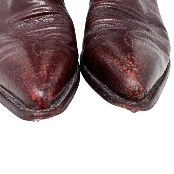 Nocona Leather Western Boots Brown Size 9D Med Pointed Toe Hand Stitched USA - Picture 7 of 16